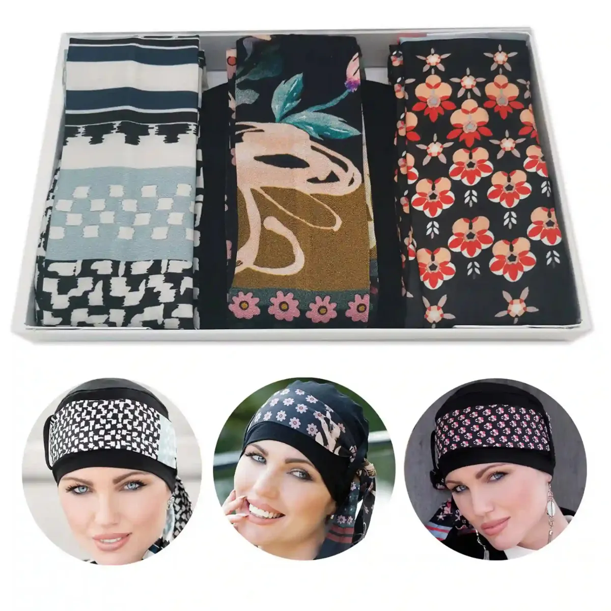 Gift Box Belle: 1 Cap+ 3 Scarves